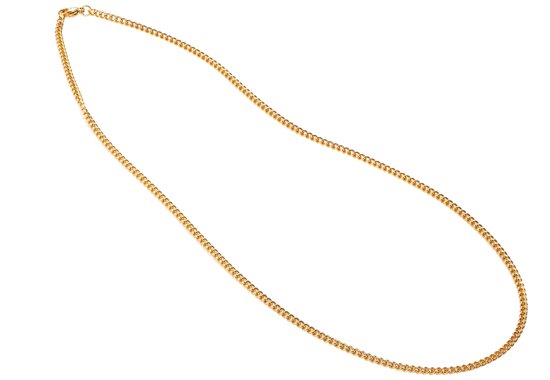 שרשרת זהב לגבר קונל עם חוליות מעוגלות בעיצוב קלאסי ועמידה מפלדת אל-חלד